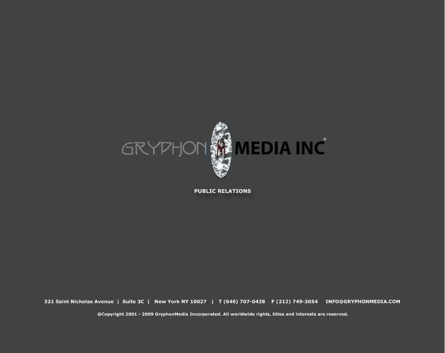 @Copyright 2001 - 2009 GryphonMedia Incorporated.